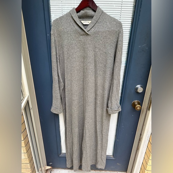 Orvis Dresses & Skirts - Orvis XL linen cotton wool silk nylon long sleeve maxi dress baggy gray